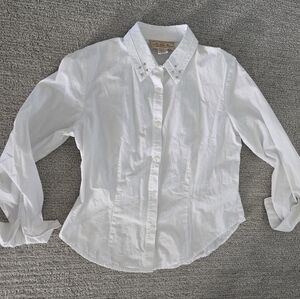 Vintage New Frontier White Button Up With Studs